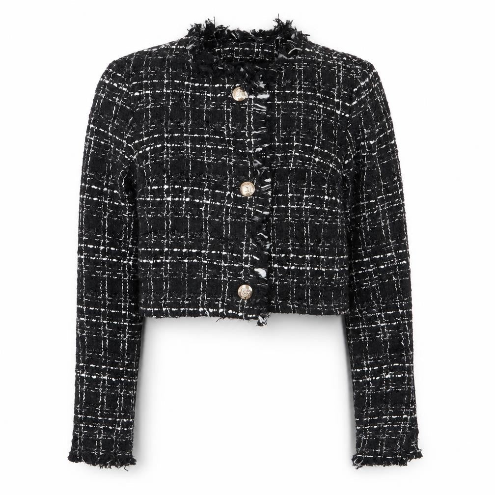 SheIn Womens Black Geometric  Jacket Blazer Size 6