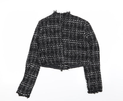 SHEIN Womens Black Geometric  Jacket Blazer Size 6