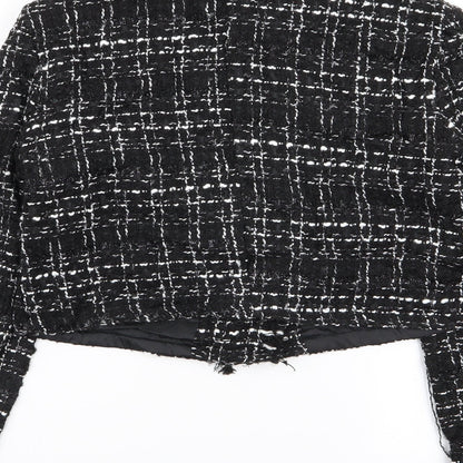 SHEIN Womens Black Geometric  Jacket Blazer Size 6