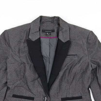 Primark Womens Black Geometric  Jacket Blazer Size 8