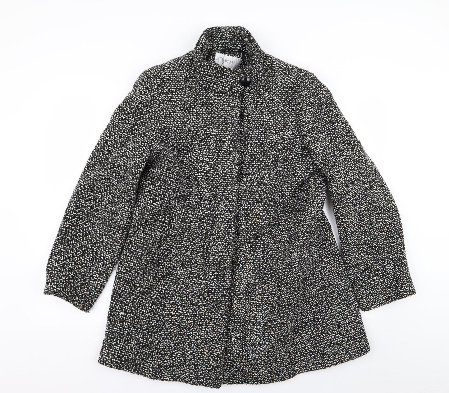 EWM Womens Grey Houndstooth  Overcoat Coat Size 12