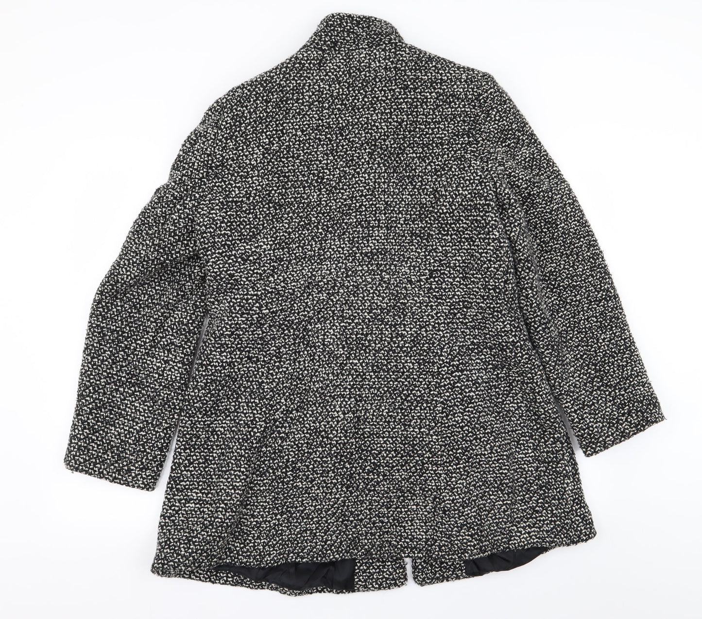 EWM Womens Grey Houndstooth  Overcoat Coat Size 12