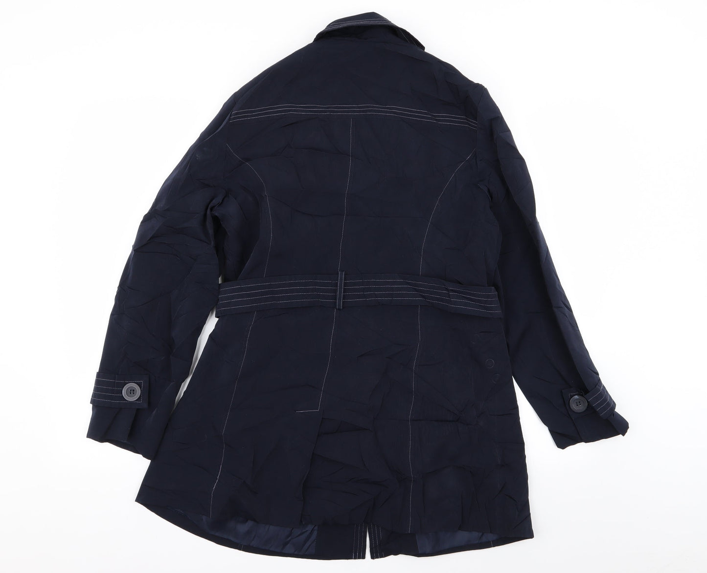 BM Womens Blue   Overcoat Coat Size 14