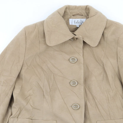 isle Womens Beige   Overcoat Coat Size 16