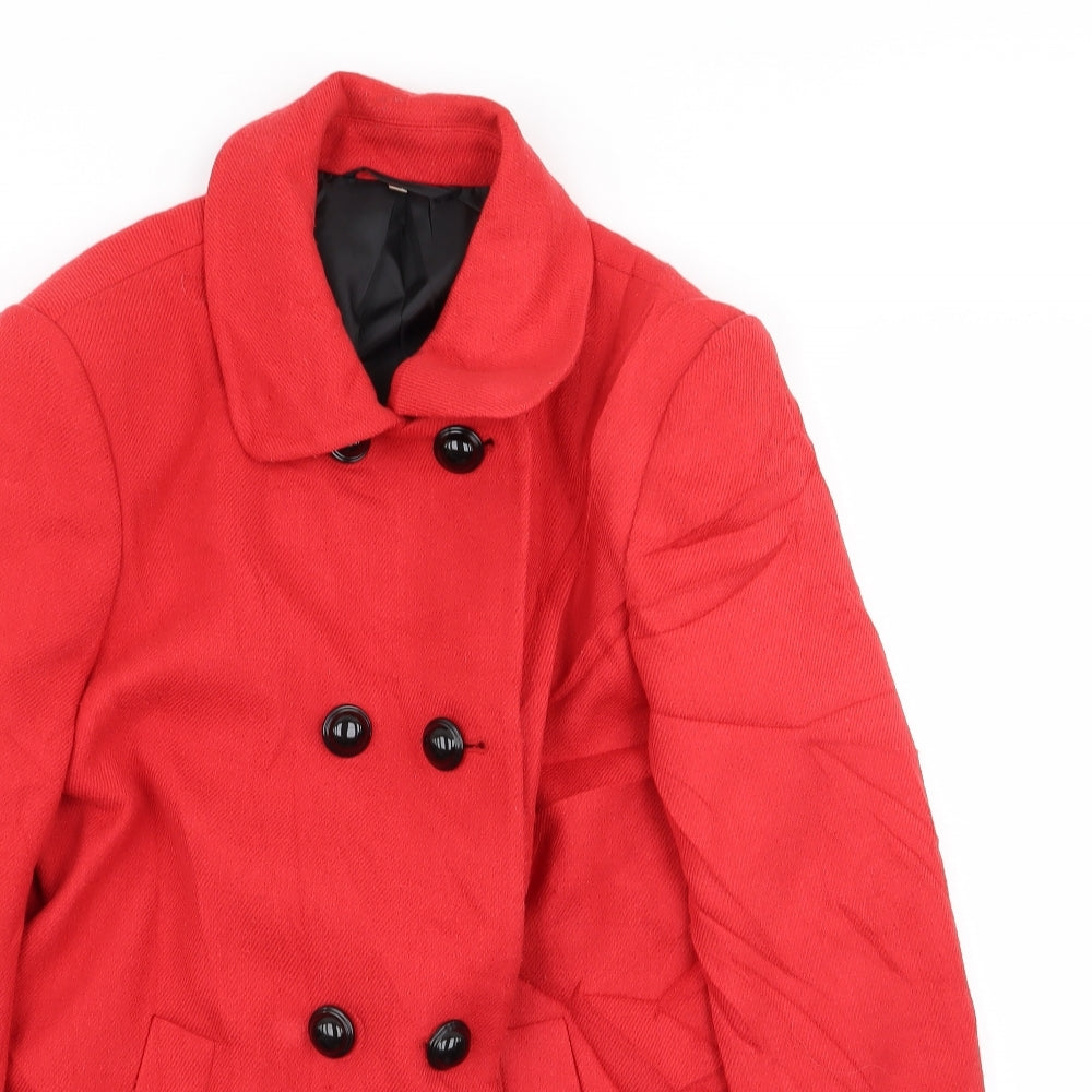 isle Womens Red   Overcoat Coat Size 14