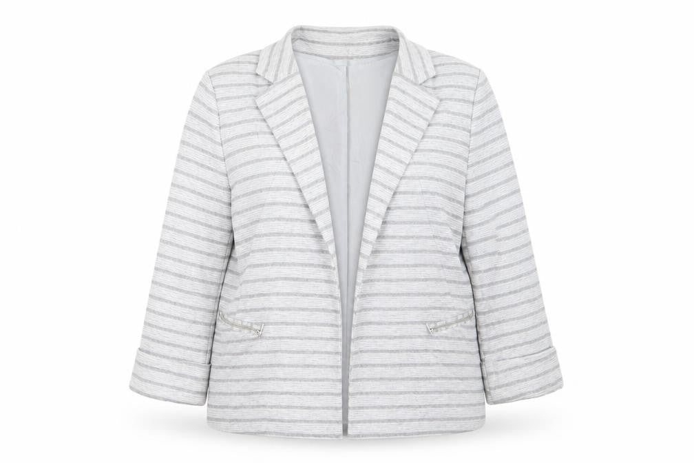 Principles Womens Grey Striped  Jacket Blazer Size 16