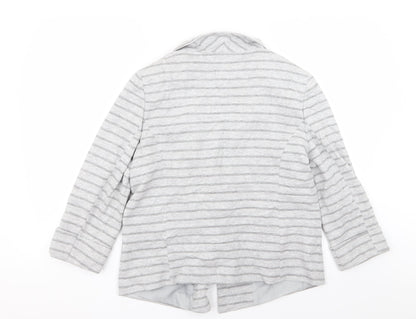 Back view of Principles women’s grey striped jacket blazer, size UK 16