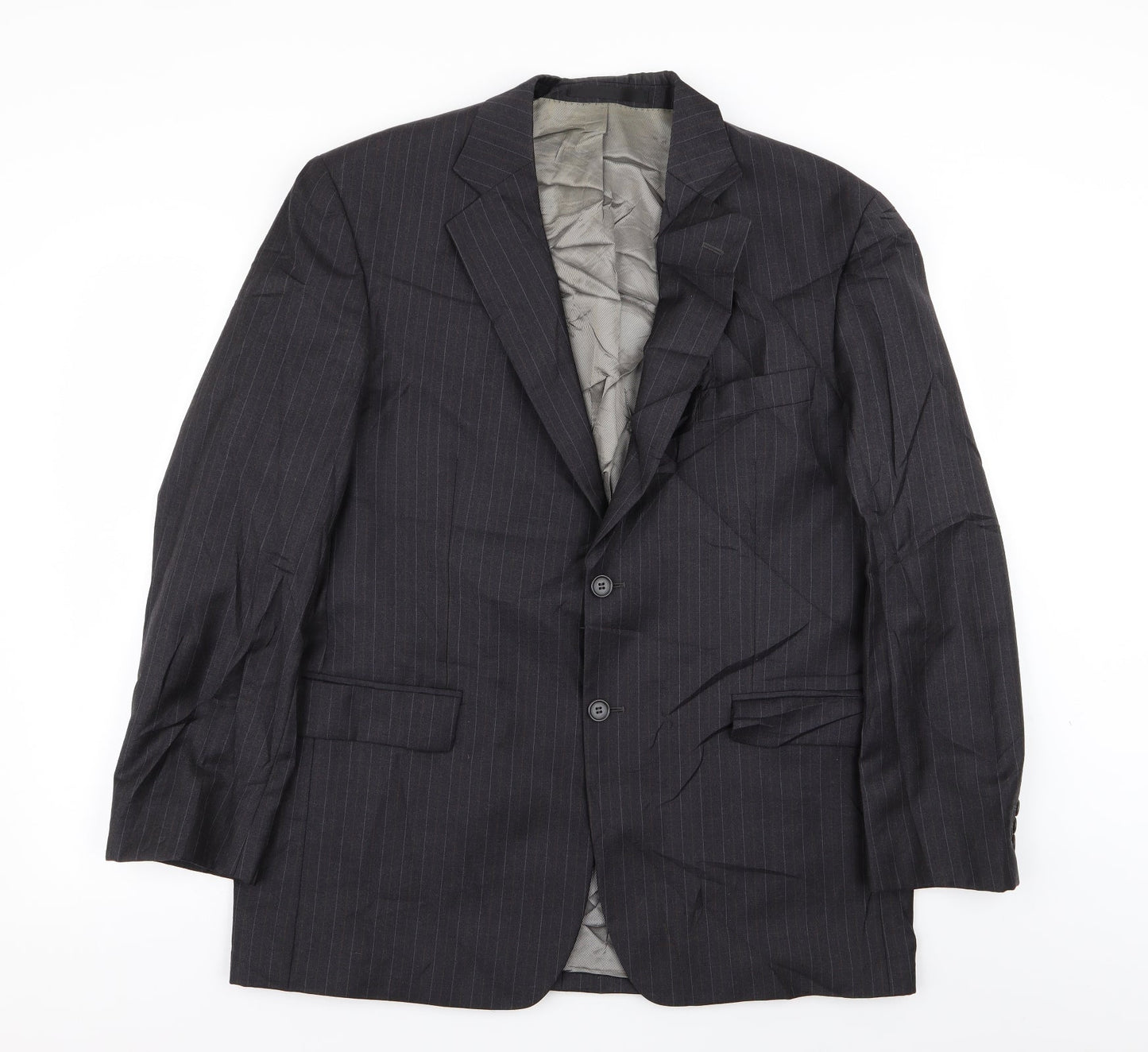 M&S Mens Grey Striped  Jacket Blazer Size 42