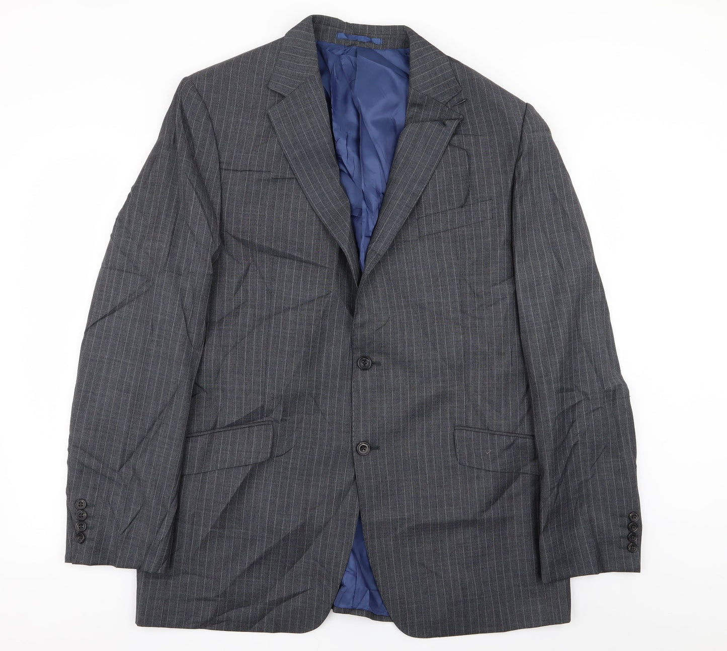 M&S Mens Grey Striped  Jacket Blazer Size 42