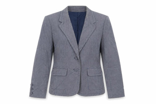 Debenhams Womens Blue Striped  Jacket Blazer Size 12
