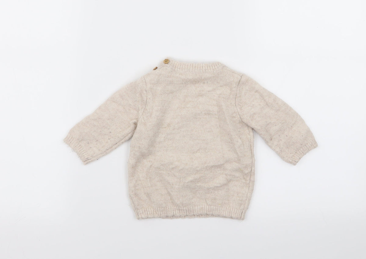Back view of Asda George girls’ beige jumper, size 3-6, months