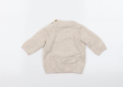 Back view of Asda George girls’ beige jumper, size 3-6, months
