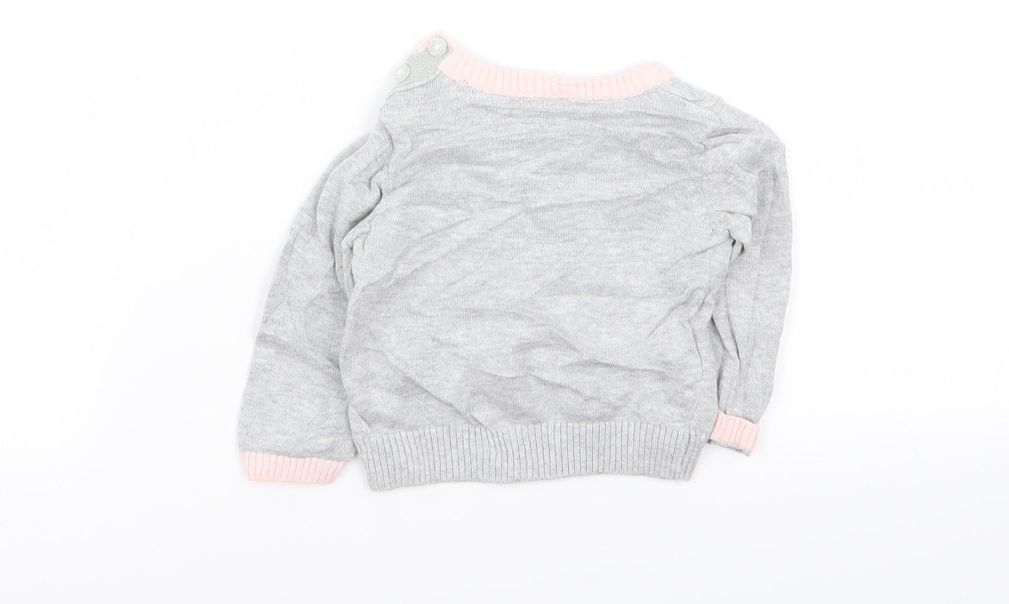 Primark Girls Grey   Pullover Jumper Size 3-6 Months