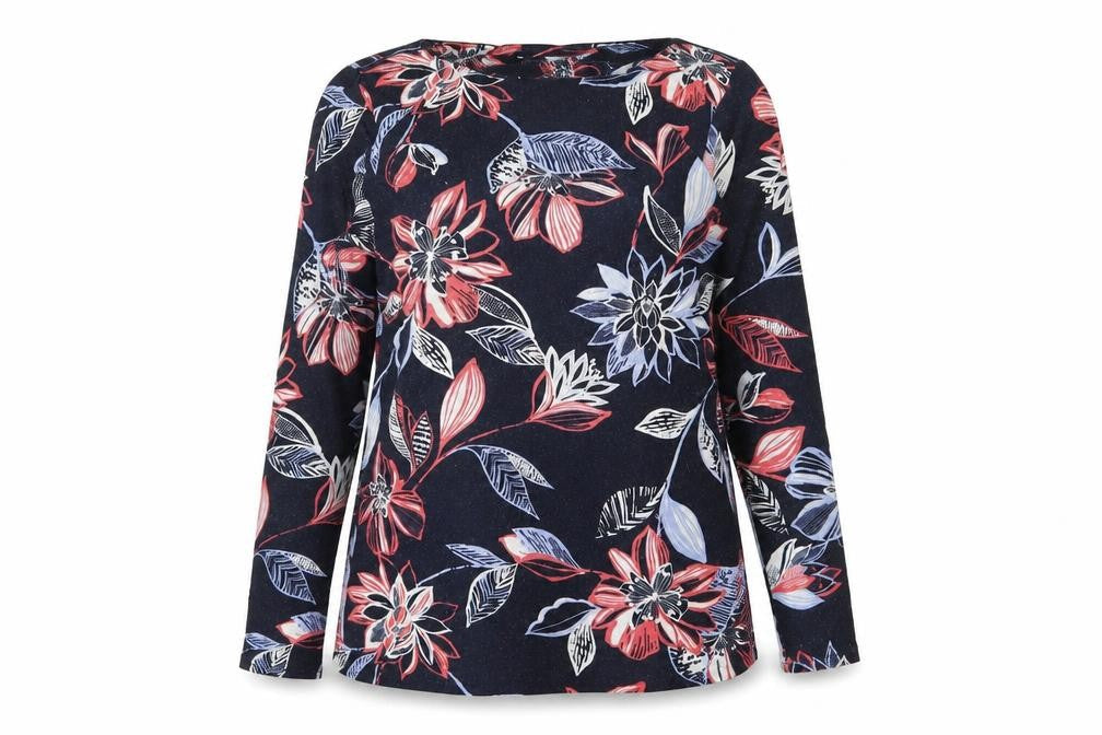 Marks & Spencer Womens Blue Floral  Basic T-Shirt Size 8