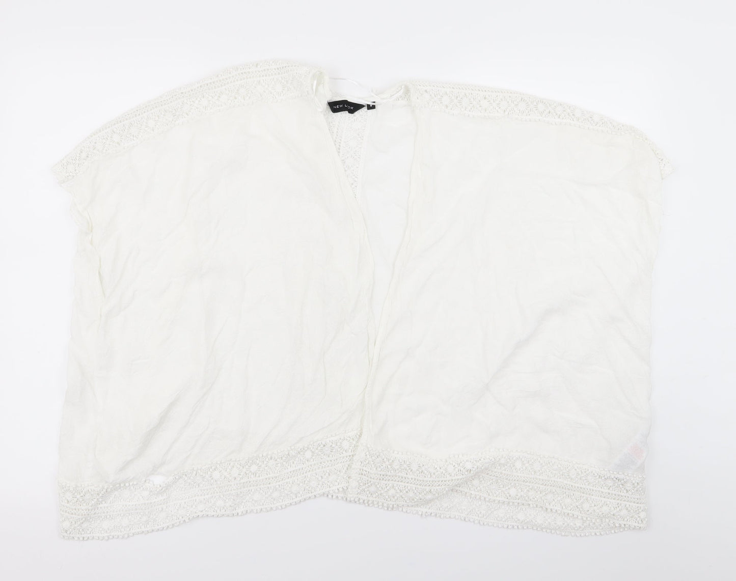 New Look Womens White Geometric  Cardigan Jumper Size 8