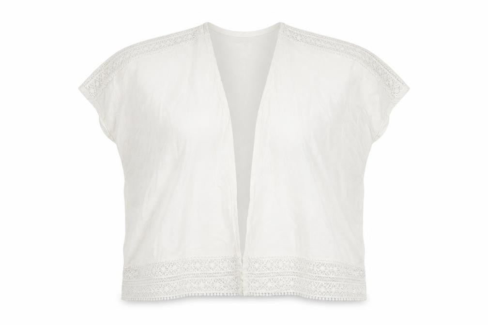 New Look Womens White Geometric  Cardigan Jumper Size 8