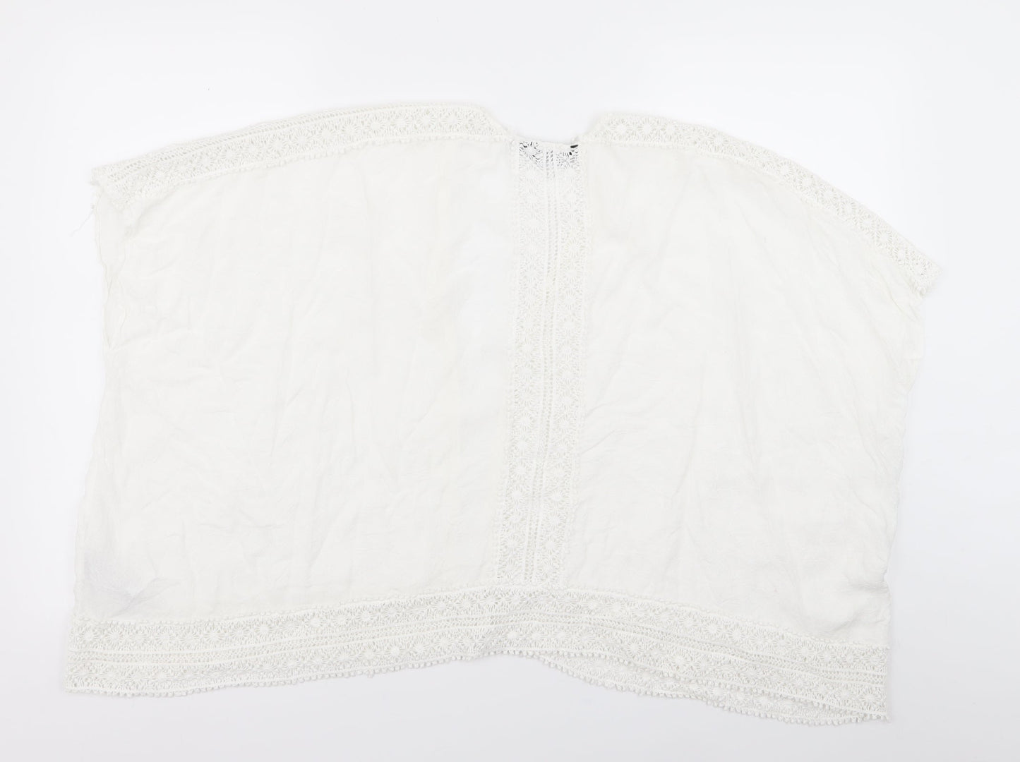 New Look Womens White Geometric  Cardigan Jumper Size 8