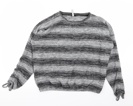 intuition Womens Grey Striped  Pullover Jumper Size 12
