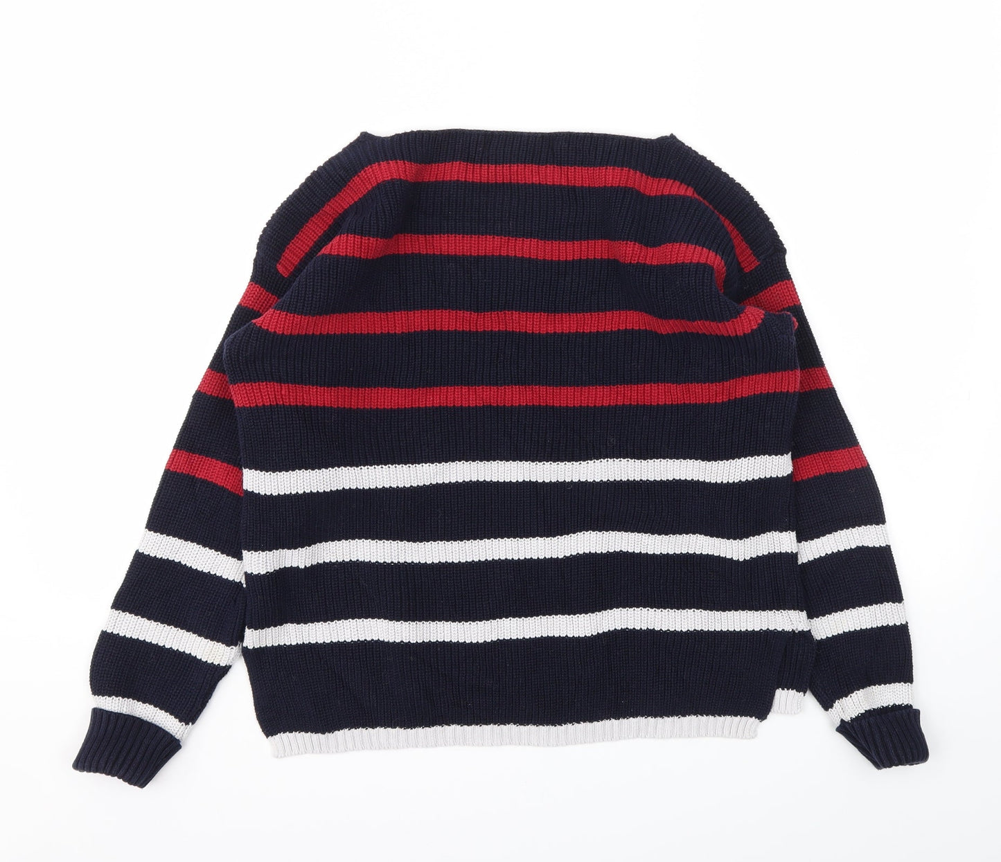 M&S Womens Blue Striped  Pullover Jumper Size M