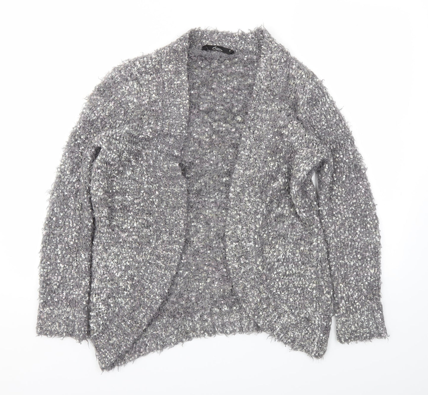 BM Womens Grey   Cardigan Jumper Size S