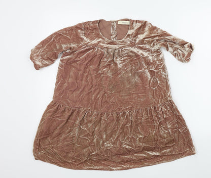 Additional front view of Mango girls’ pink basic blouse, size 9, years