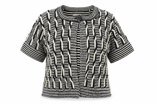 Front view of Roman women’s black cardigan jumper, size XL