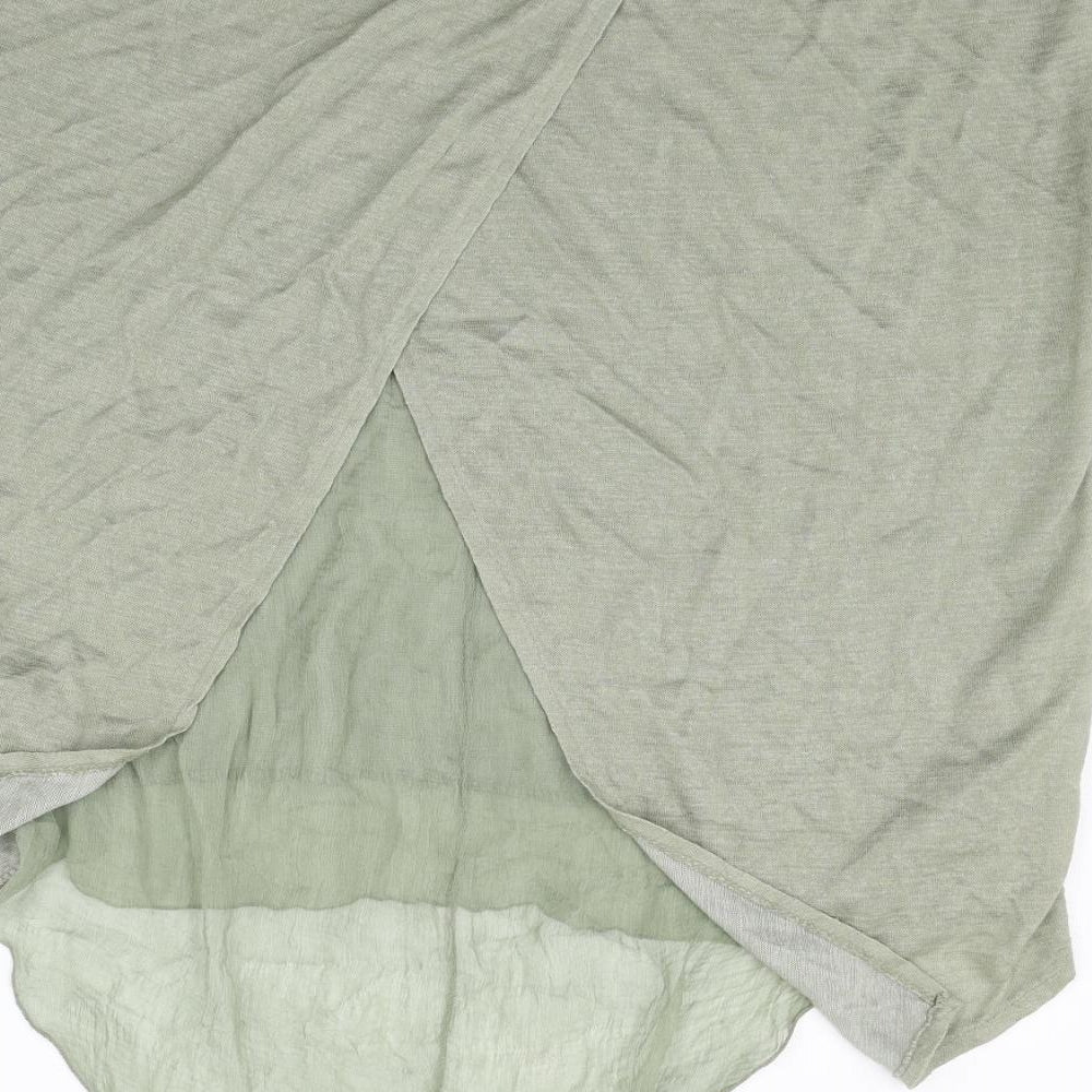 Ambra Womens Green   Basic T-Shirt Size XL