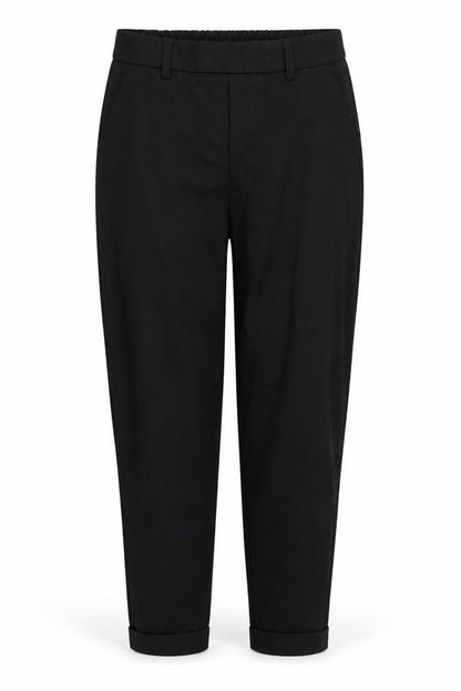 Front view of Savioa women’s black trousers, size UK 8, 26-inch leg