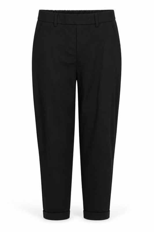 Front view of Savioa women’s black trousers, size UK 8, 26-inch leg
