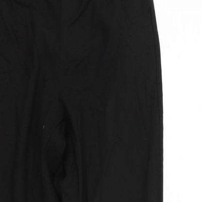 Close-up detail of Savioa women’s black trousers, size UK 8, 26-inch leg