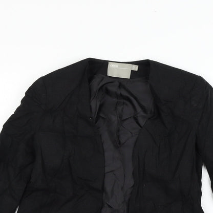 Close-up detail of ASOS women’s black jacket blazer, size UK 8