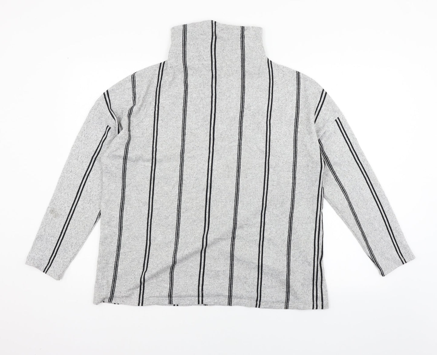 F&F Womens Grey Striped  Pullover Jumper Size 14