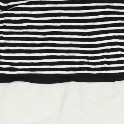 Brand and care label for Atmosphere women’s black striped jumper, size UK 6