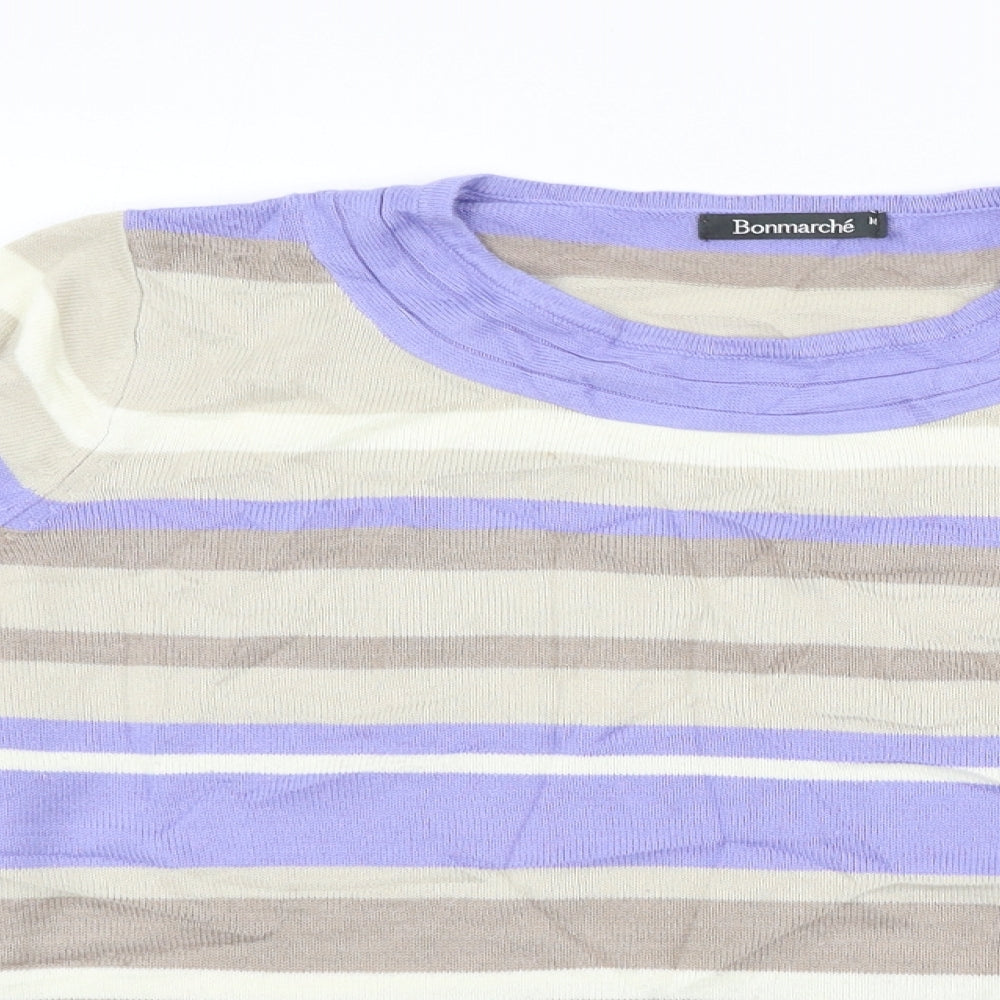 BONMARCHE Womens Beige Striped  Pullover Jumper Size M
