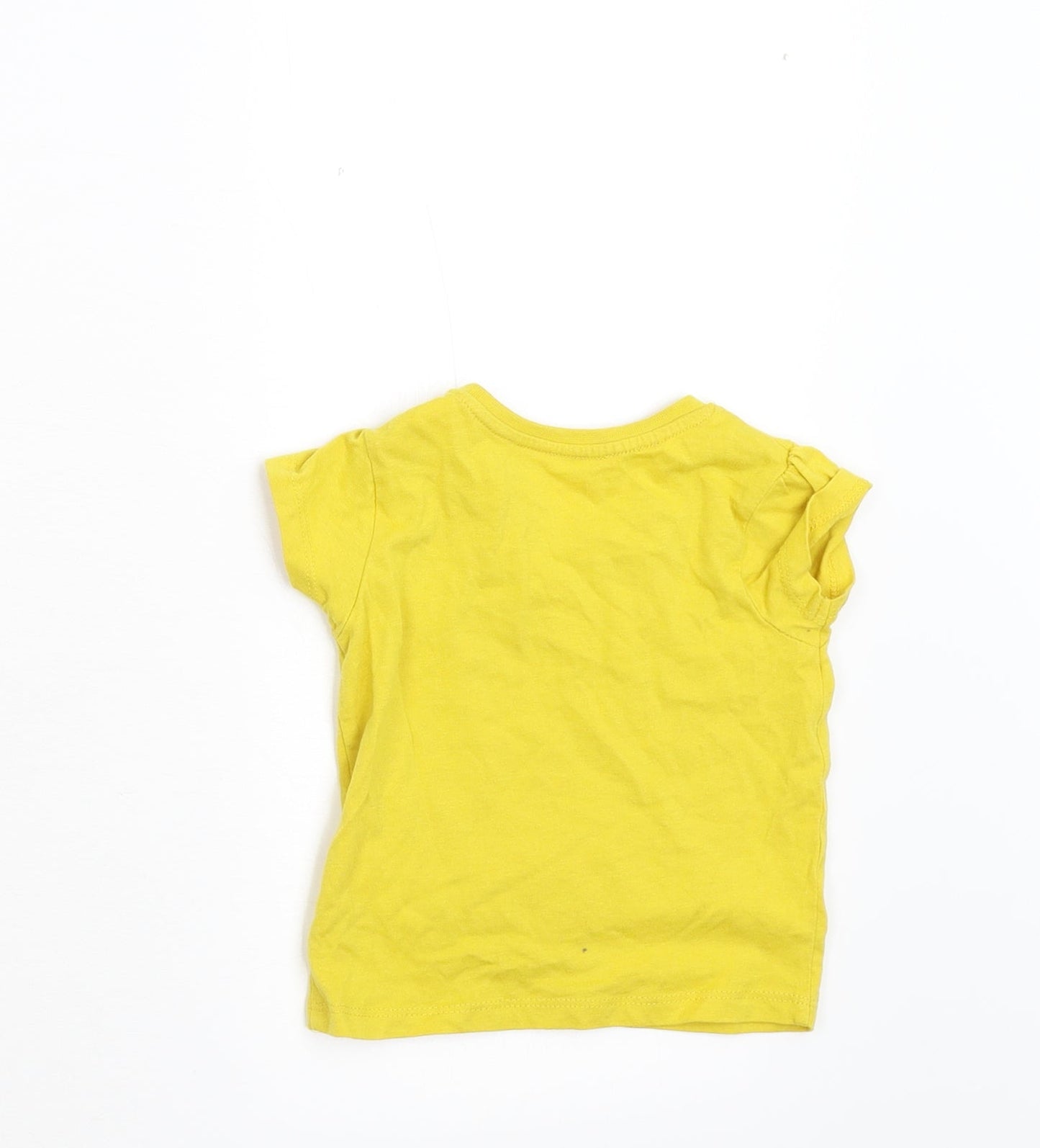 Primark Girls Yellow   Basic T-Shirt Size 6-9 Months