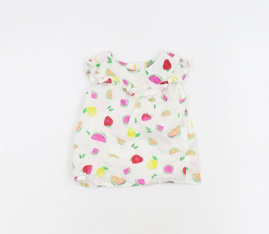 Primark Girls White Floral  A-Line  Size 6-9 Months