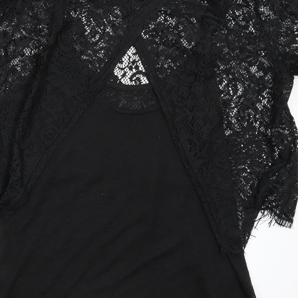 Miss Selfridge Womens Black   Basic T-Shirt Size 8