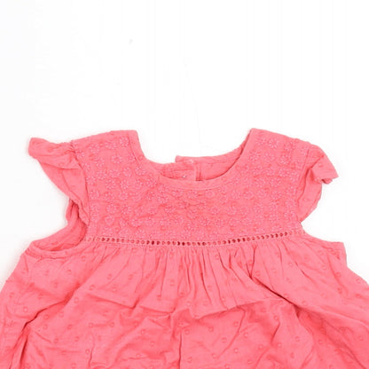 Close-up detail of George girls’ pink a-line, size 9-12, months