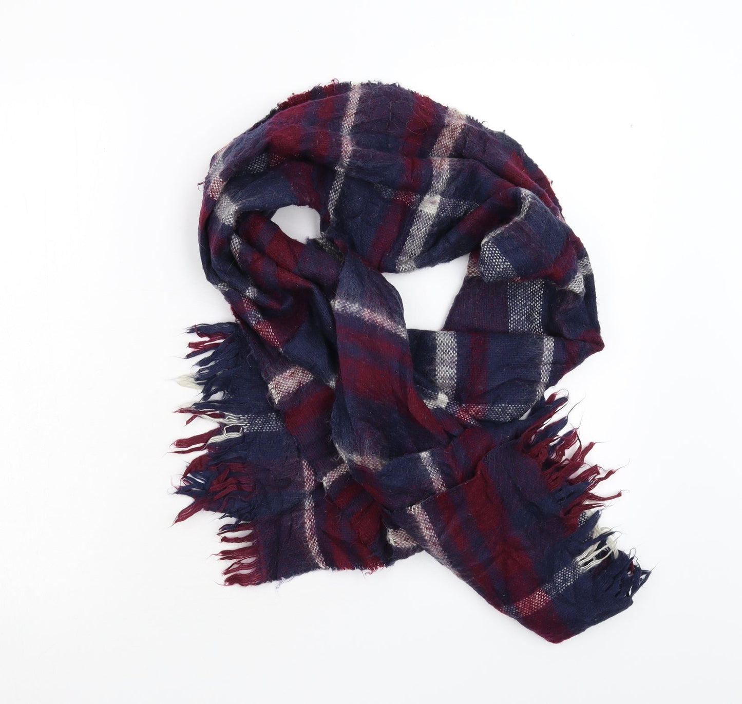 Preworn Unisex Blue Check   Scarf