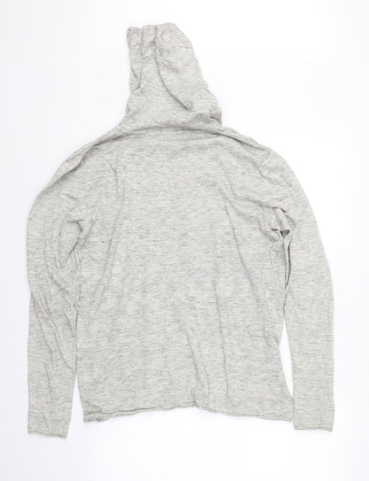 Preloved H&M Womens Grey   Pullover Hoodie Size L - Back