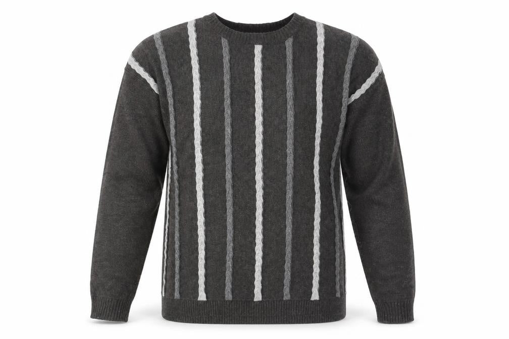 Casami Mens Grey Striped  Pullover Jumper Size M