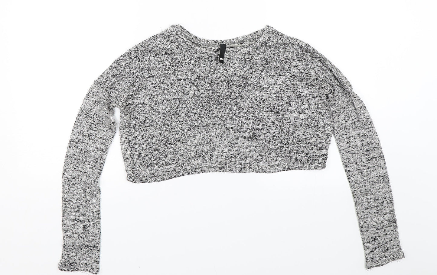 H&M Womens Grey   Cropped T-Shirt Size XS