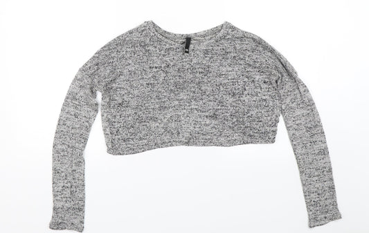 H&M Womens Grey   Cropped T-Shirt Size XS