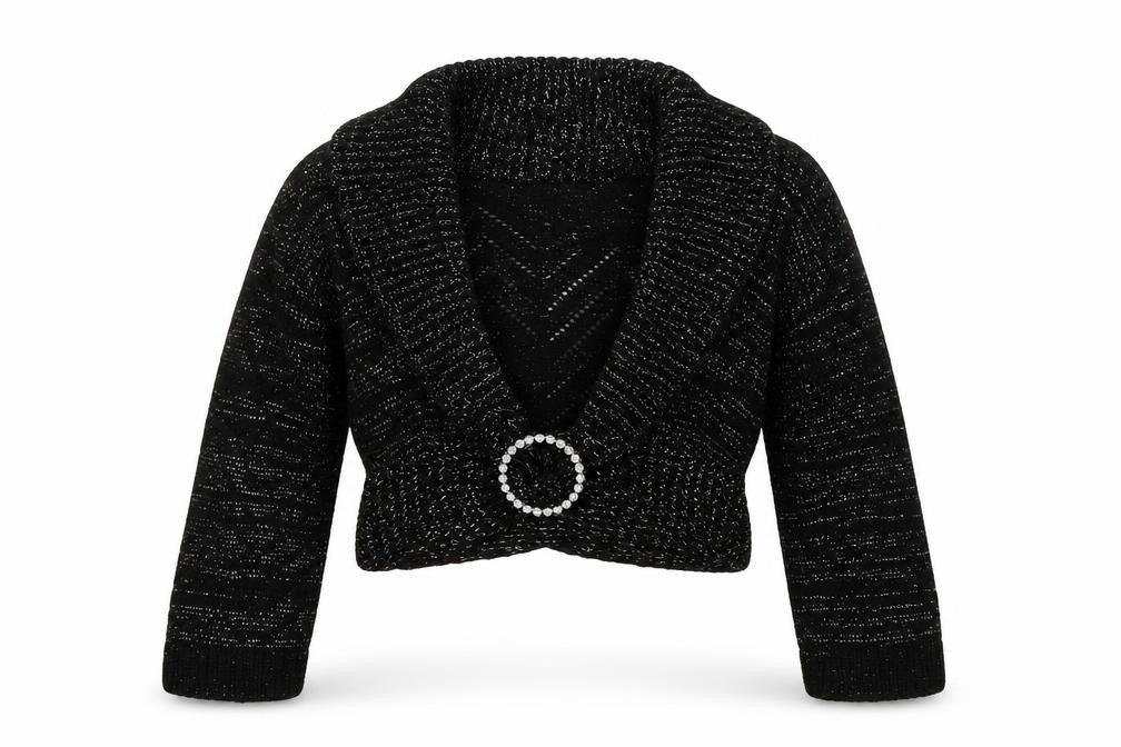 Ethel Austin Girls Black  Knit Cape Jumper Size 11-12 Years