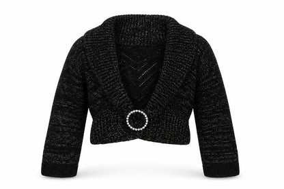 Ethel Austin Girls Black  Knit Cape Jumper Size 11-12 Years