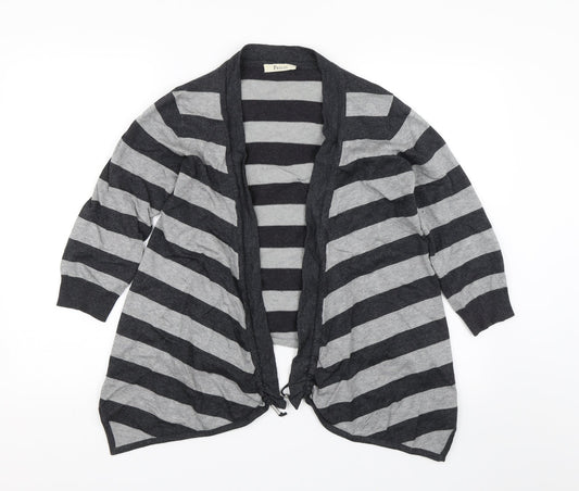 Precis Womens Grey Striped  Cardigan Jumper Size S