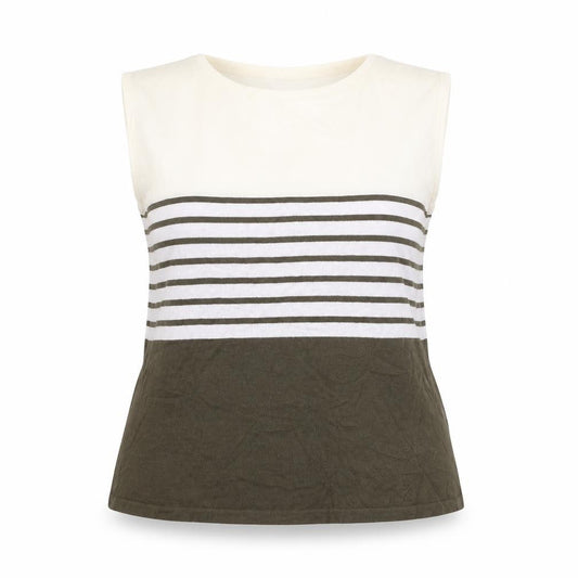 Autonomy Womens Brown Striped  Basic Tank Size 12