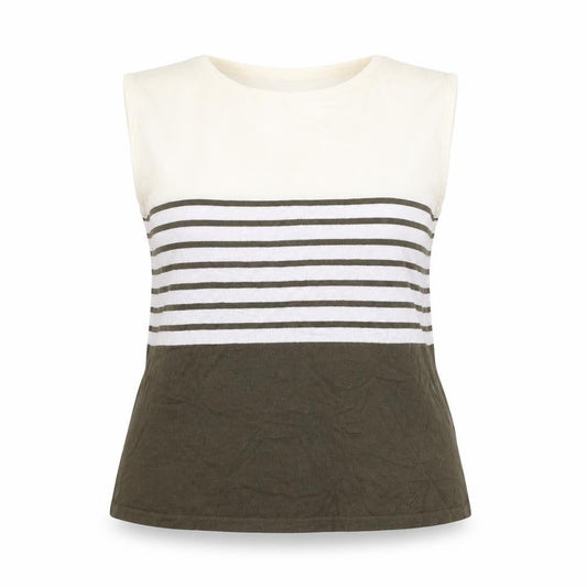 Autonomy Womens Brown Striped  Basic Tank Size 12