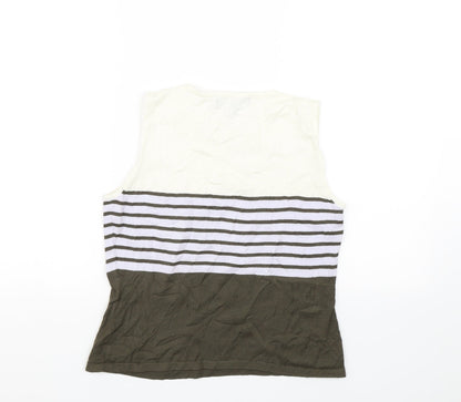 Autonomy Womens Brown Striped  Basic Tank Size 12