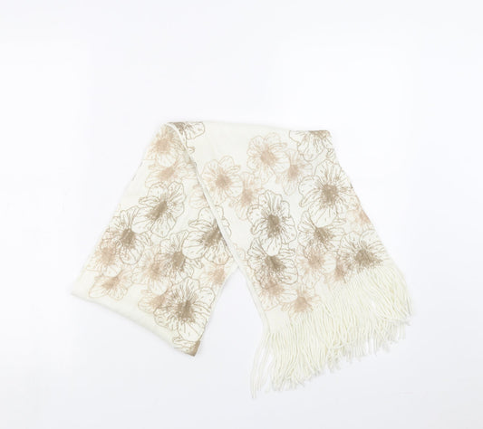 Preworn Womens Ivory Floral   Scarf